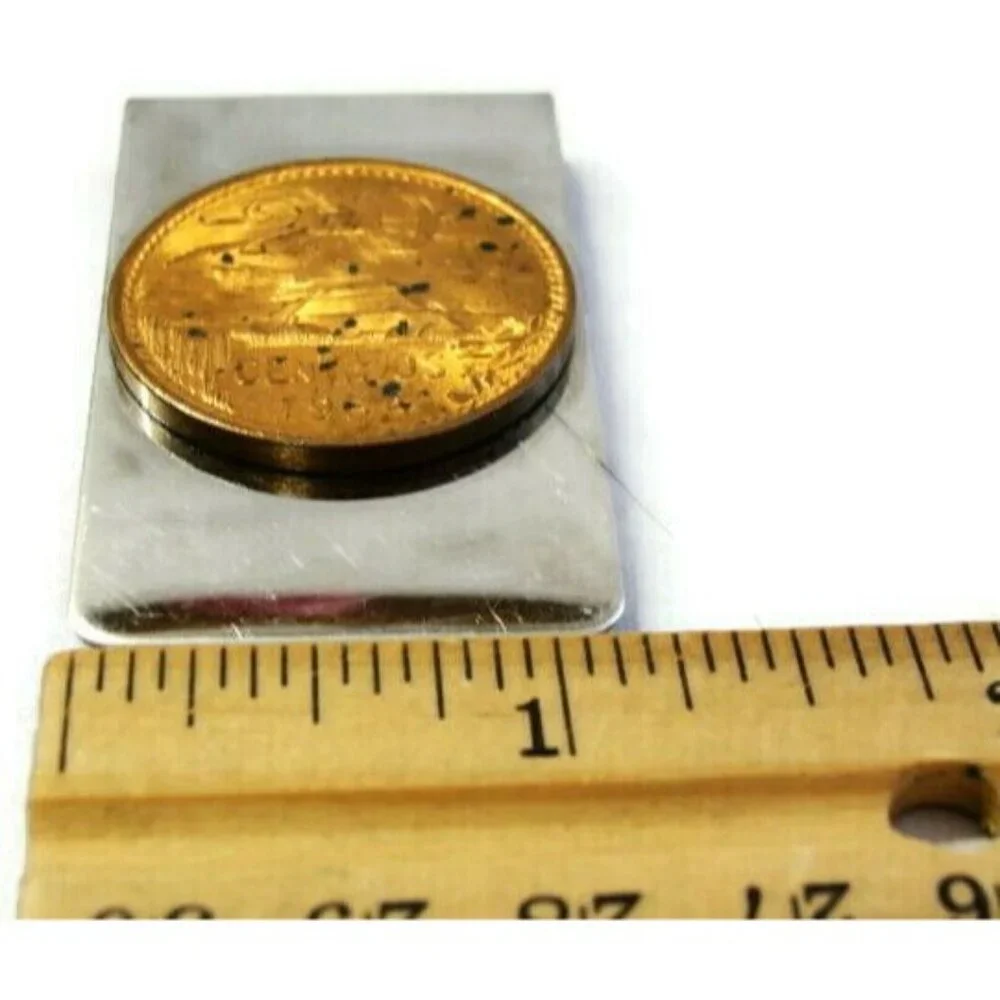 1964 20 Centavos Coin Money Clip Stainless Steel Wallet Cash ID Holder Silver